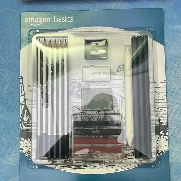 🆕 Amazon Basics Sketch & Drawing Art Pencil Set, Charcoal, Black, White - Picture 3 of 8